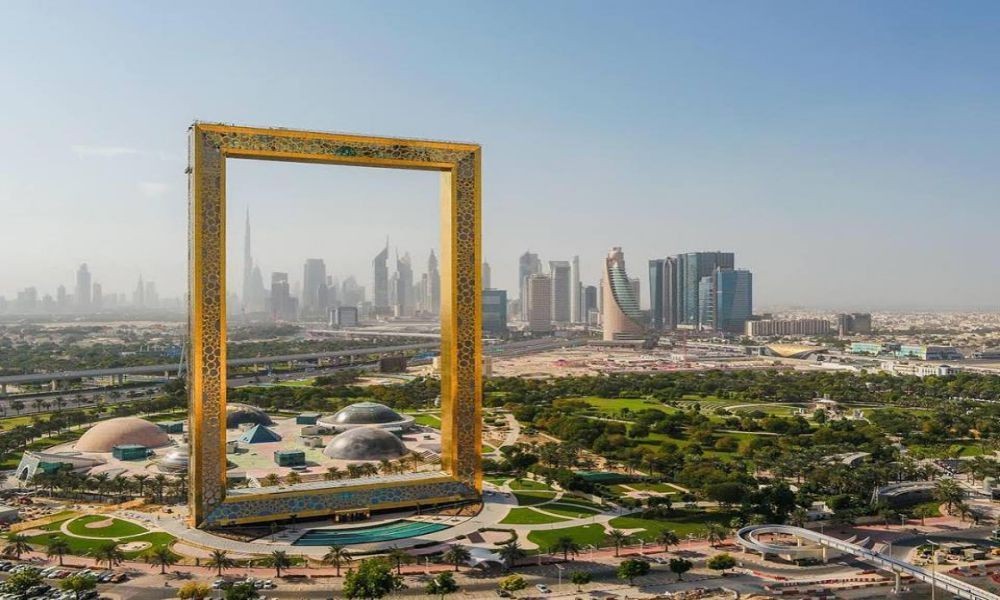 Wide angle image of Dubai Frame